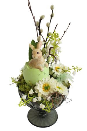 Zelená veľkonočná dekorácia so zajačikom 39cm
