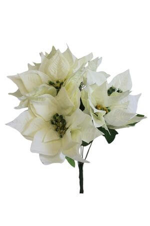 Fehér csokor karácsonyi mikulásvirág 30 cm

