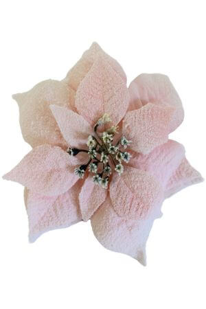 Havas krém színű mikulásvirág csipessze 22 cm