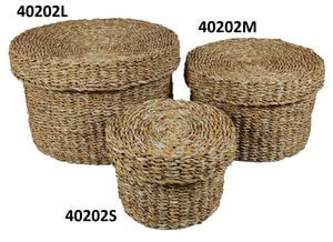 Tároló tengeri fűből kerek 32cm