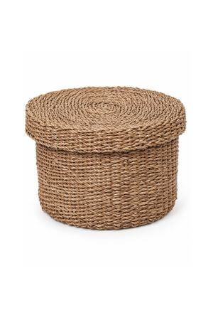 Úložný box z mořské trávy kulatý 32cm