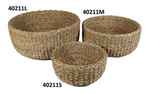 Dekoratív edény tengeri fűből 20cm