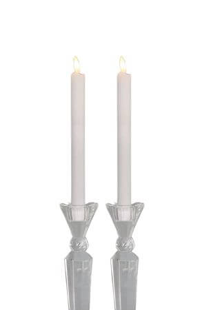 Bílé LED kónické svíčky 2ks