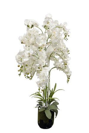 Fehér mű orchidea virágcserépben Real touch 90cm