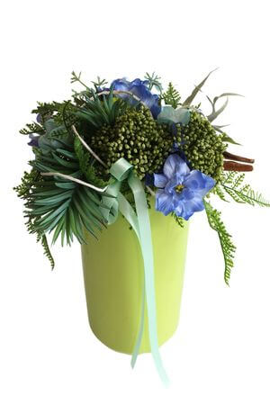 Zöld-kék virágdísz 31cm