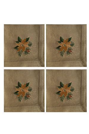 Krémové kuchynské utierky Vianočná ruža 4ks