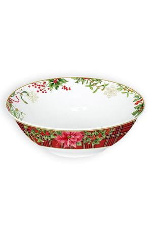 Pirosasfehér karácsonyi salátástál 23cm