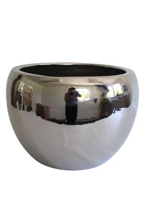 Strieborný keramický kvetináč 33cm