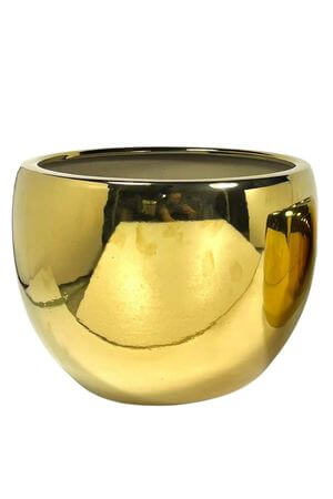 Zlatý okruhlý keramický kvetináč 29cm