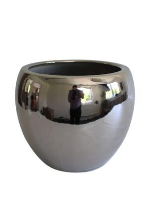 Strieborný keramický kvetináč 30cm