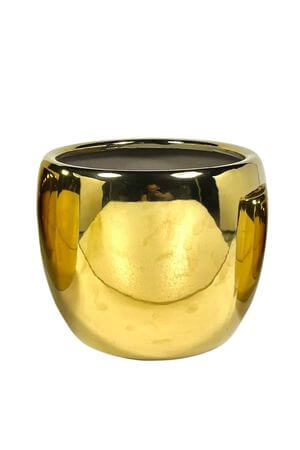 Zlatý okruhlý keramický kvetináč 24cm