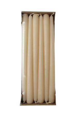 Krémszínű kónikus gyertyák 12db 30cm
