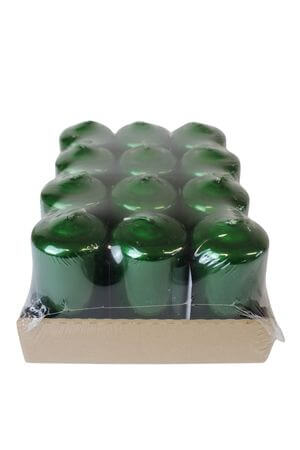 Zöld fém hatású gyertyák 12db 10cm