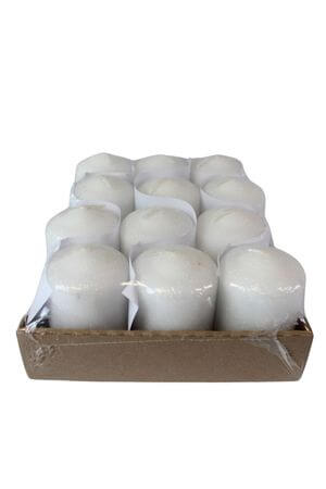 Fehér jeges gyertyák 12db 7cm