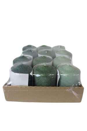 Zöld jeges gyertyák 12db 7cm