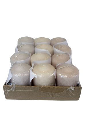 Krémszínű jeges gyertyák 12db 7cm