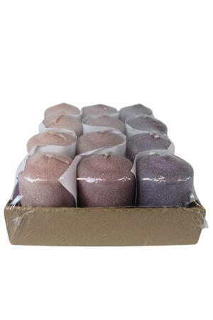 Rózsaszín-lila jeges gyertyák 12db 7cm