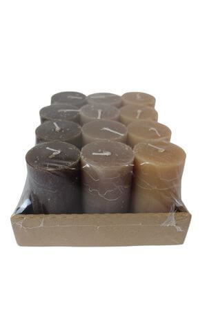 Natur barna adventi gyertyák 12db 9cm