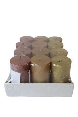 LUX réz és arany adventi gyertyák 12db 9cm