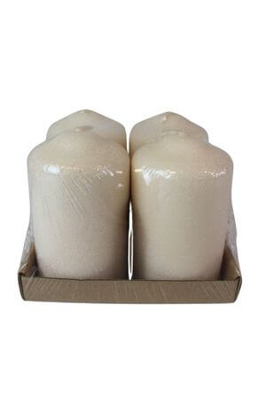 Krémové zamrznuté adventné sviečky 4ks 10cm