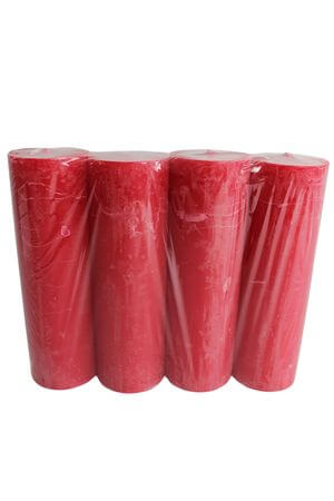 Piros gyertyák RUSTIC 4db 20cm