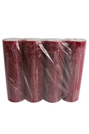 Bordó gyertyák RUSTIC 4db 20cm