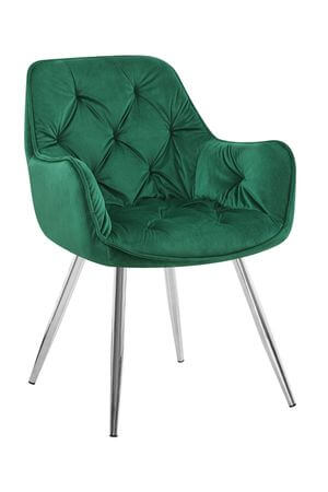 Zelená zamatová jedálenská stolička 85cm