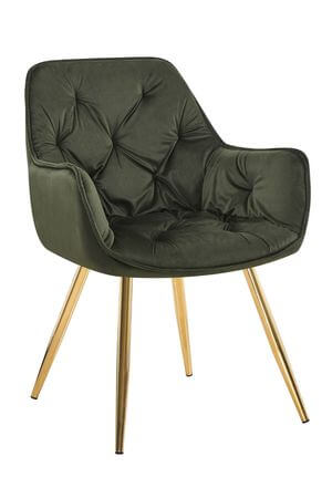 Tmavě zelená sametová židle 85cm