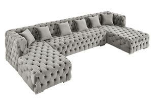 Szürke bársony ülőgarnitúra DREAM