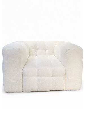 Krémové kreslo  z plyšového buklé 128cm