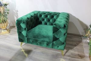 Zelená exkluzívna zamatová 1-sedačka LUSSY