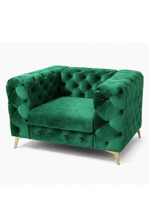 Zelená exkluzivní sametová 1-sedačka LUSSY