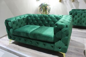 Zelená exkluzívna zamatová 2-sedačka LUSSY