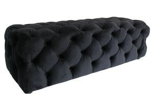 Čierny zamatový otoman EDWARD 129cm