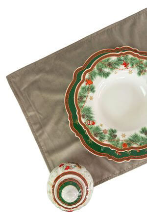 Krém színű bársony asztali futó 150cm