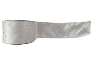 Biela stuha s kamienkami 6cm x 10m