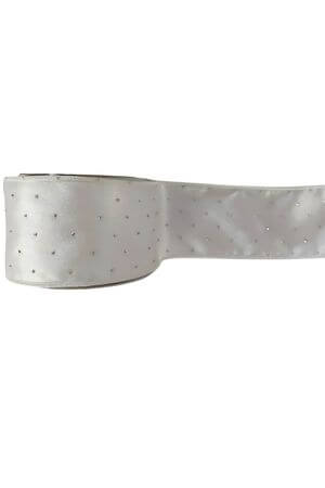 Biela stuha s kamienkami 6cm x 10m