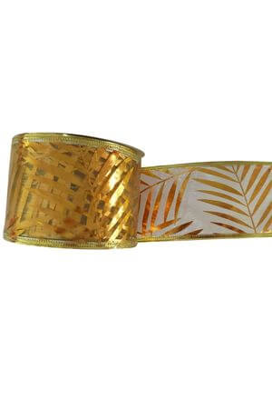 Zlatá stuha so vzorom 6cm x 10m