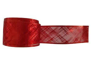 Červená stuha so vzorom 6cm x 10m