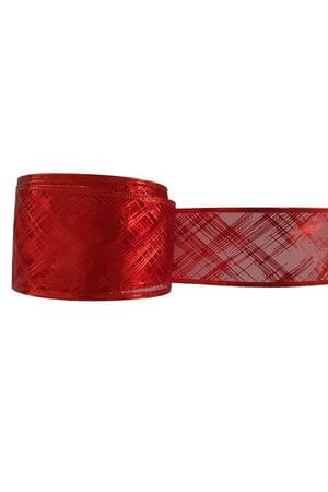 Červená stuha so vzorom 6cm x 10m