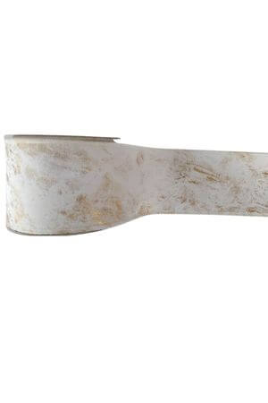 Bielo zlatá ozdobná stuha 6cm x 10m