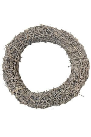 Sivý prútený veniec 40cm