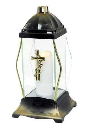 Zlatý kahanec na hrob Kříž 31cm