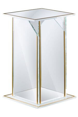 Bíle zlatý skleněný kahanec na hrob LUX 21cm