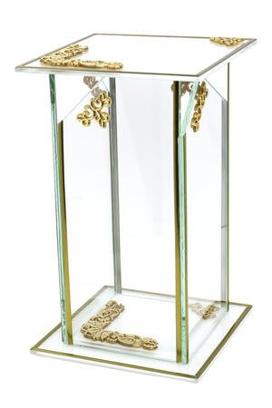 Bíle zlatý luxusní kahanec na hrob Kaple 24cm