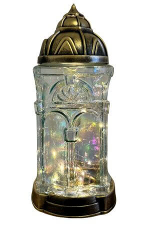 Zlatý LED kahanec na hrob Katedrála 35cm