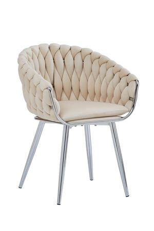 Krém-ezüst bársony szék LUX 84cm