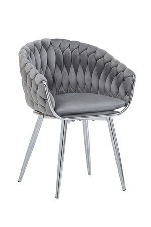 Sivá zamatová stolička LUX 84cm