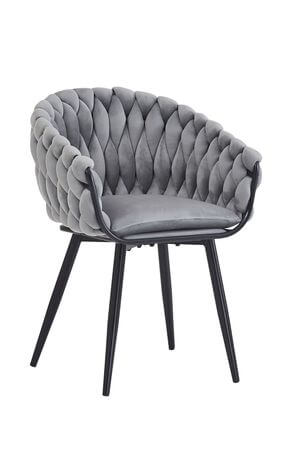 Szürke-fekete bársony szék LUX 84cm