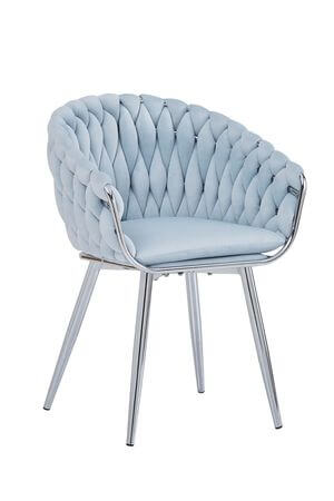 Halványkék bársony szék LUX 84cm